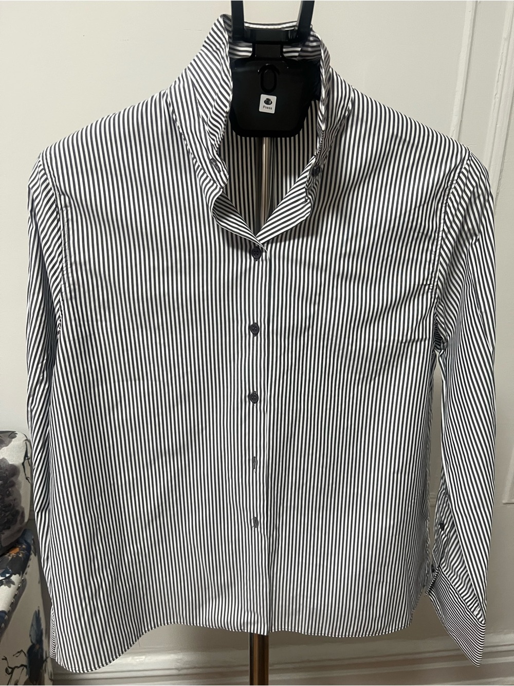 ZARA Black and White Striped Dress Shirt